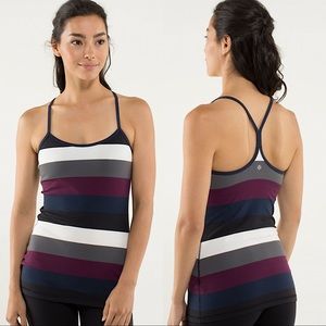 Lululemon Power Y Tank - Stripe Angel Wing/Inkwell